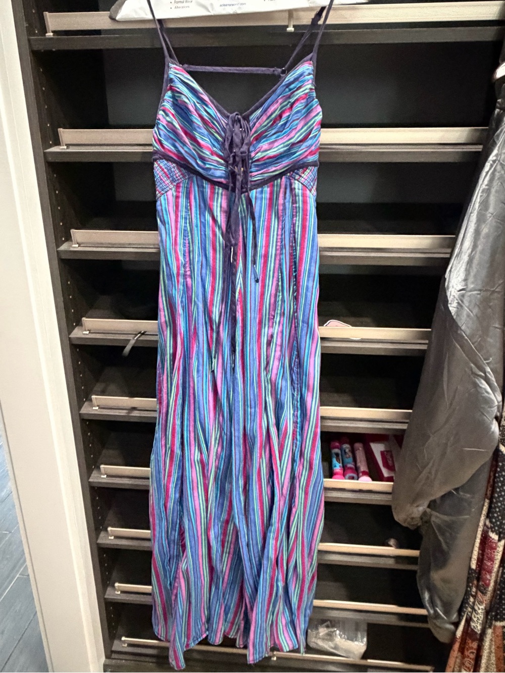 Free people Striped Maxi Sundress in Blue, Pink & Purple